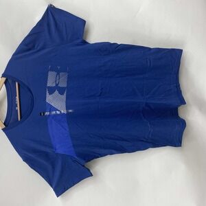 NWT Under Armour Men Blue HeatGear Graphic Print Short Sleeve T-Shirt‎ 3XL